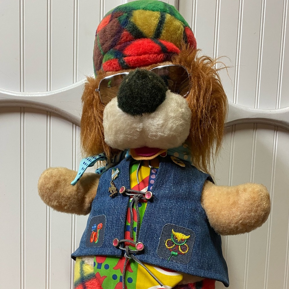 70s Rushton Style Hippie Lion Doll Stuffed Animal